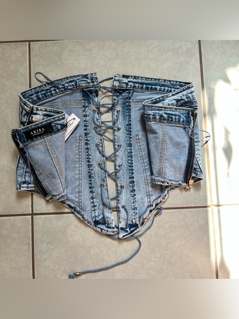 Akira TIED UP DENIM CORSET - Picture 6 of 8